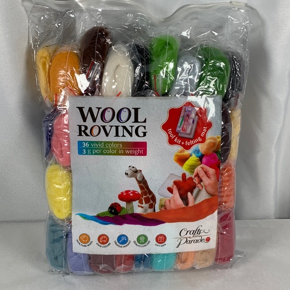 crafts parade Art New Sealed Wool Roving Tool Kit And Felting Mat W